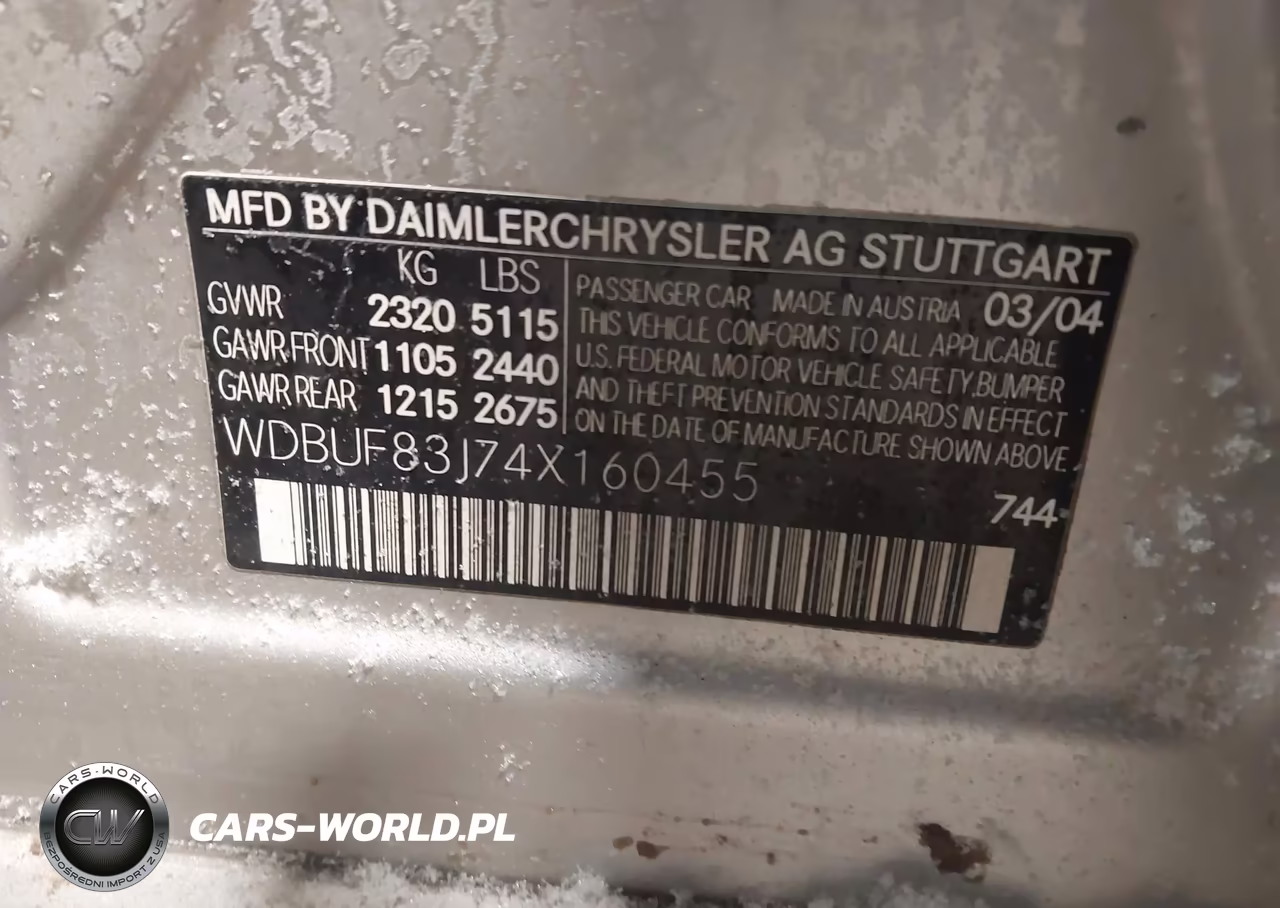 2004 Mercedes-Benz E 500 4Matic VIN:WDBUF83J74X160455 - 9