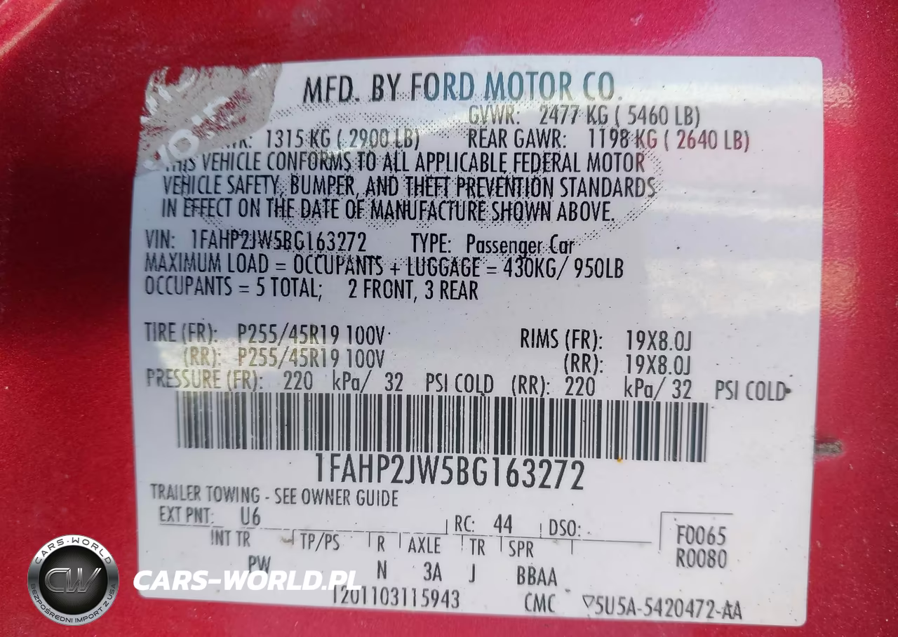 2011 Ford Taurus Limited VIN:1FAHP2JW5BG163272 - 9