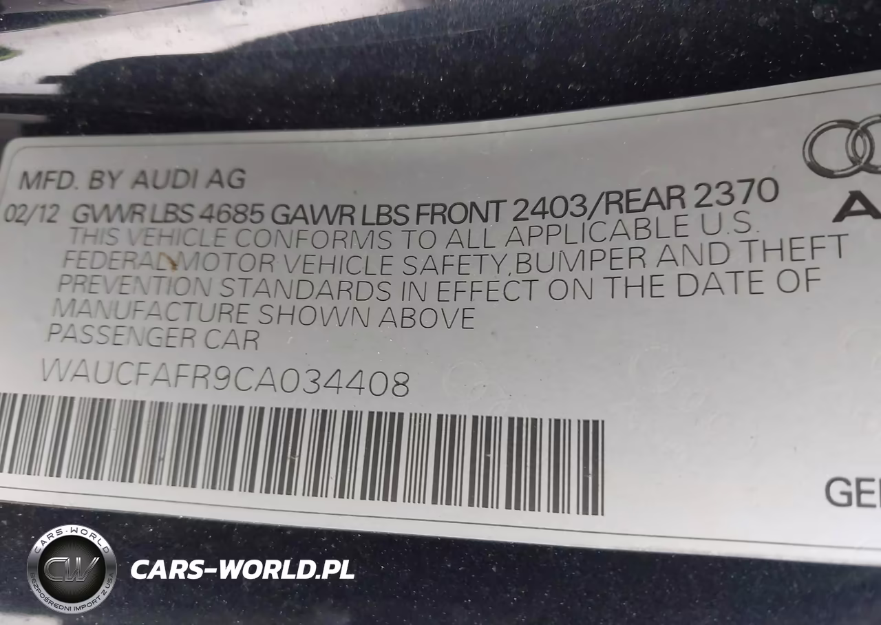 2012 Audi A5 2.0T Premium VIN:WAUCFAFR9CA034408 - 9
