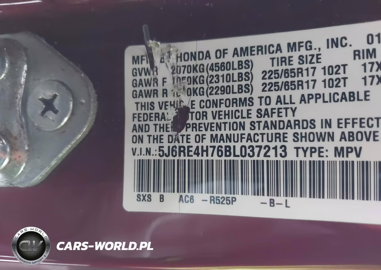 2011 Honda Cr-V Ex-L VIN:5J6RE4H76BL037213 - 9