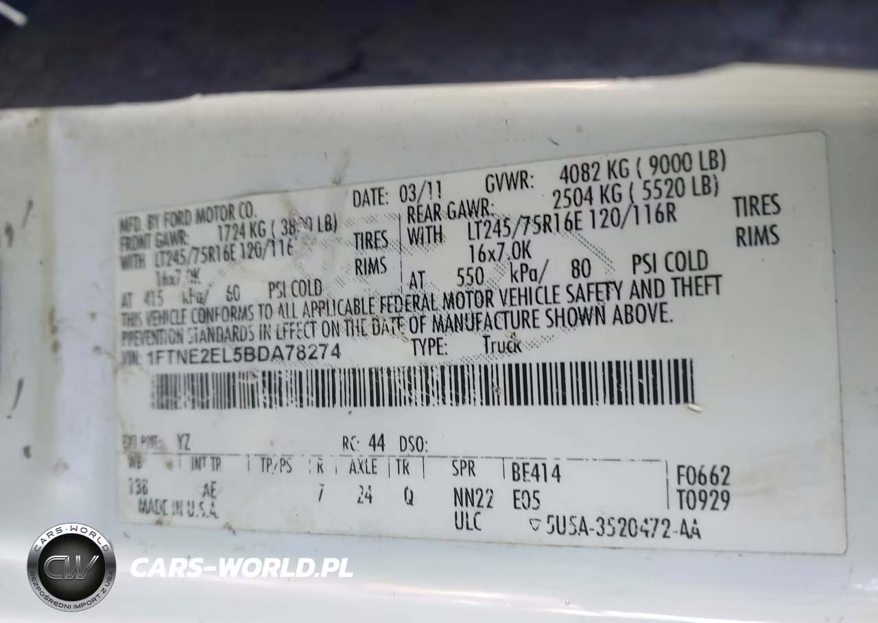 2011 Ford E-250 Commercial VIN:1FTNE2EL5BDA78274 - 9