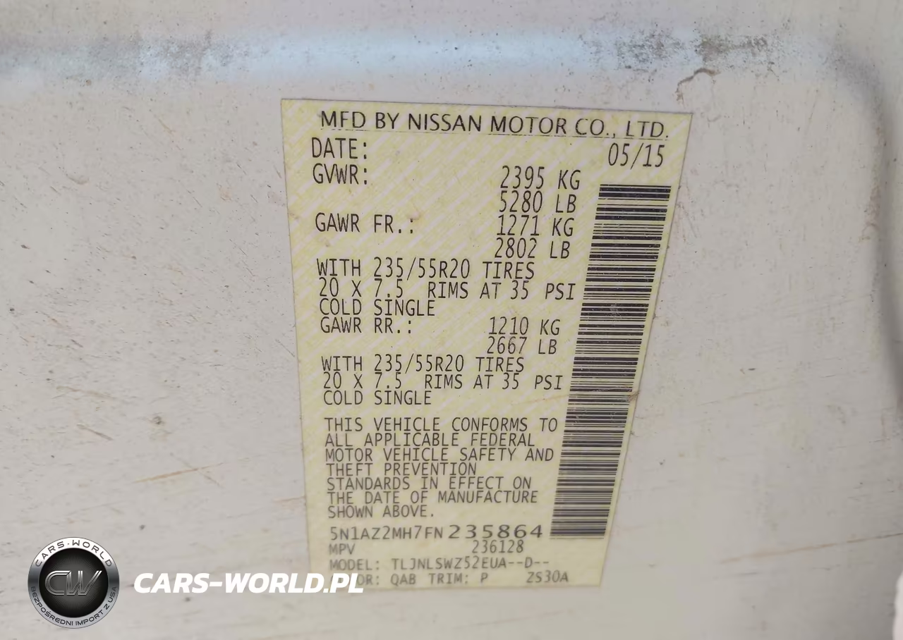 2015 Nissan Murano Platinum VIN:5N1AZ2MH7FN235864 - 9