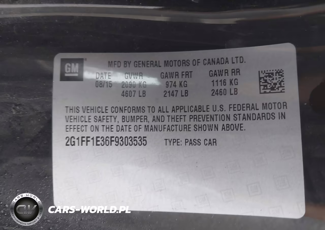 2015 Chevrolet Camaro 2Lt VIN:2G1FF1E36F9303535 - 9