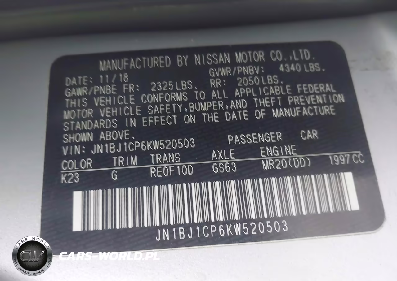 2019 Nissan Rogue Sport S VIN:JN1BJ1CP6KW520503 - 9