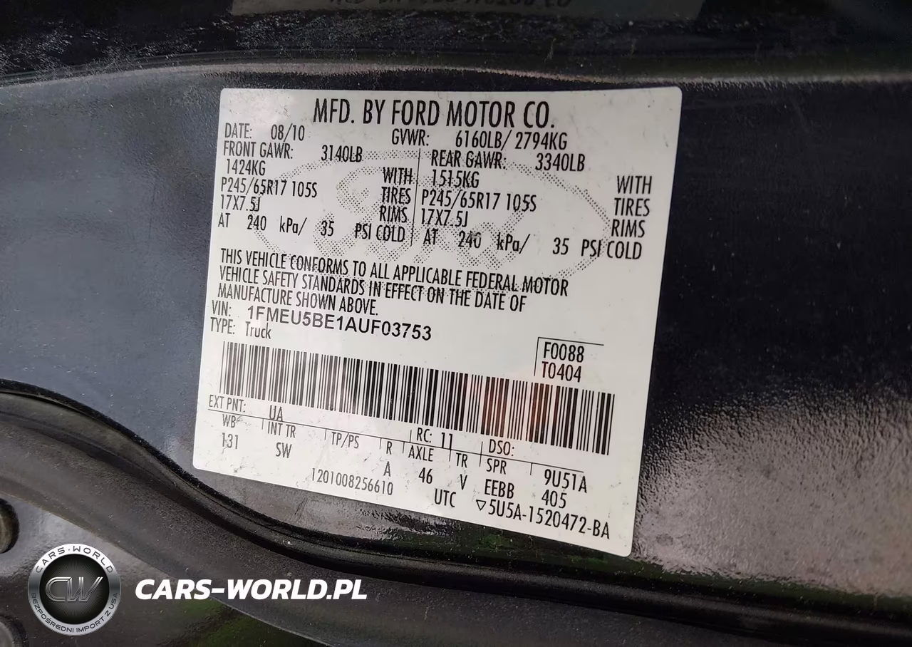 2010 Ford Explorer Sport Trac Xlt VIN:1FMEU5BE1AUF03753 - 9