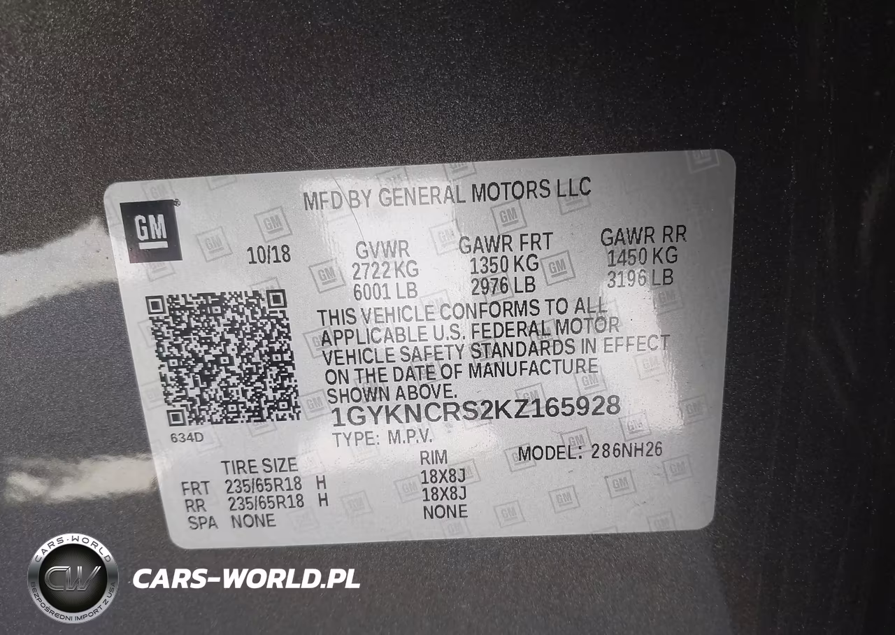 2019 Cadillac Xt5 Luxury VIN:1GYKNCRS2KZ165928 - 9