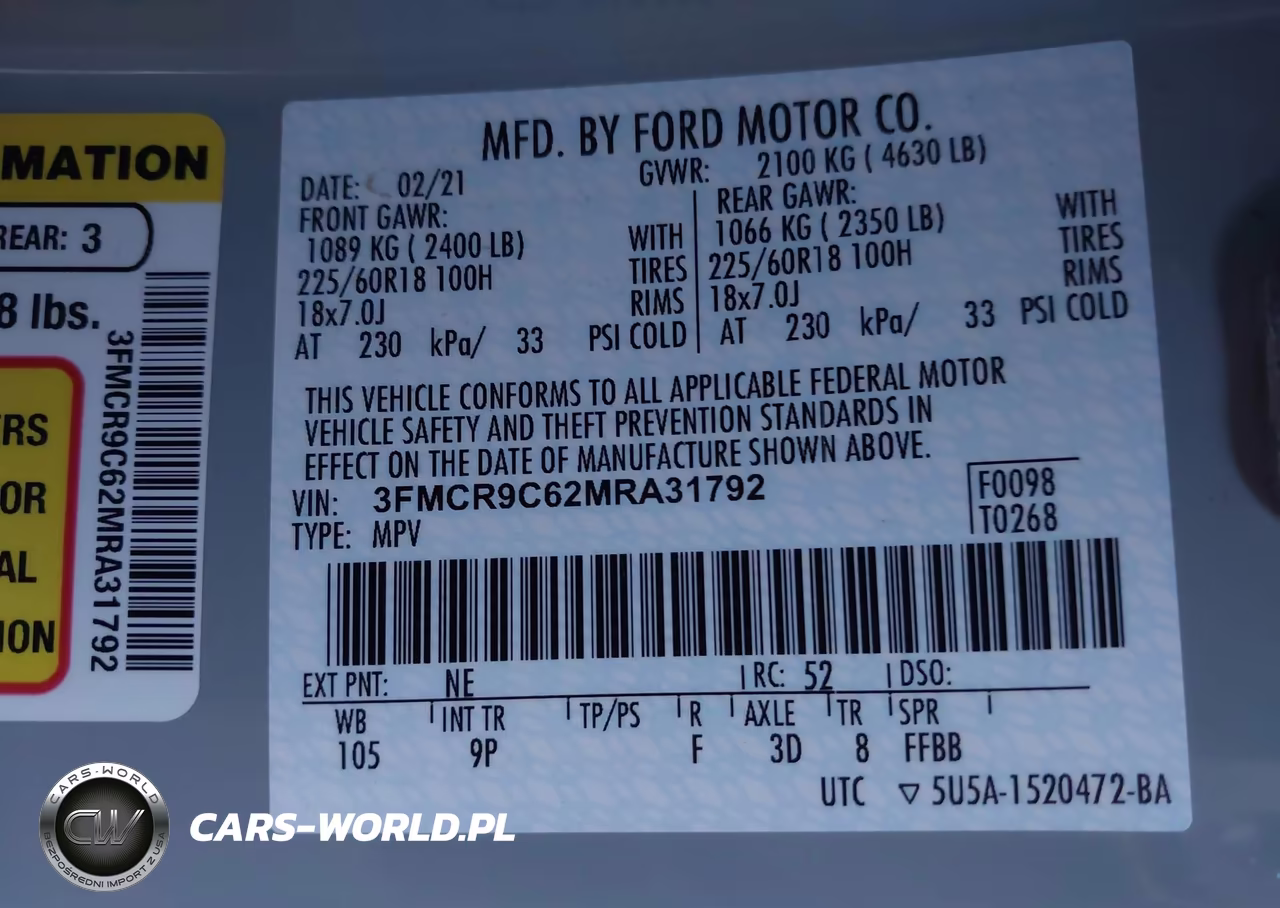 2021 Ford Bronco Sport Outer Banks VIN:3FMCR9C62MRA31792 - 9