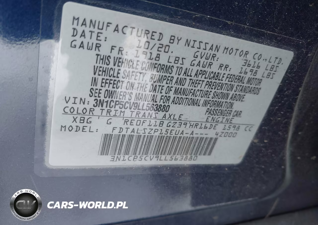 2020 Nissan Kicks Sv Xtronic Cvt VIN:3N1CP5CV9LL563880 - 9