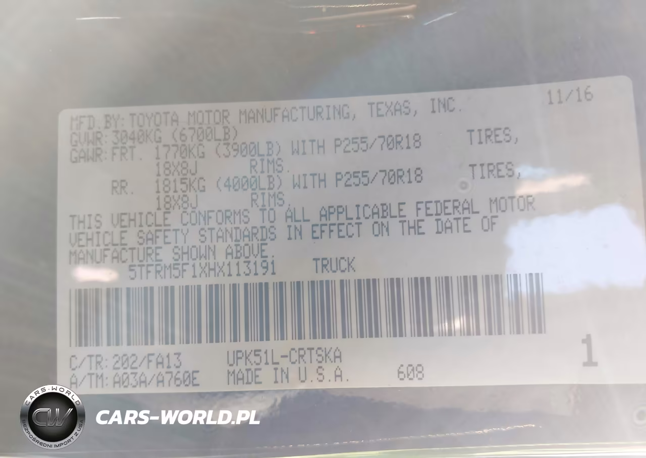 2017 Toyota Tundra Sr 4.6L V8 VIN:5TFRM5F1XHX113191 - 9