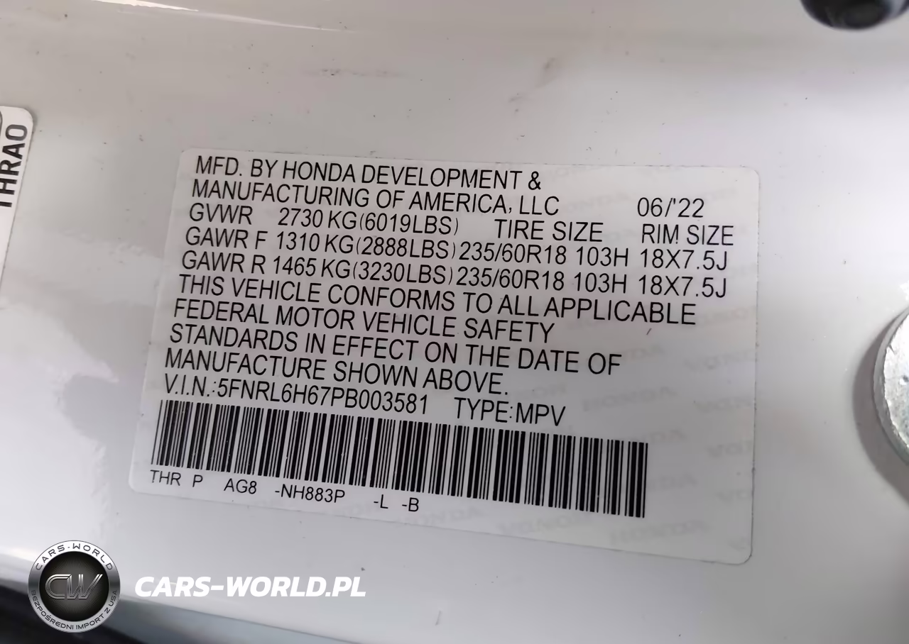 2023 Honda Odyssey Ex-L VIN:5FNRL6H67PB003581 - 9