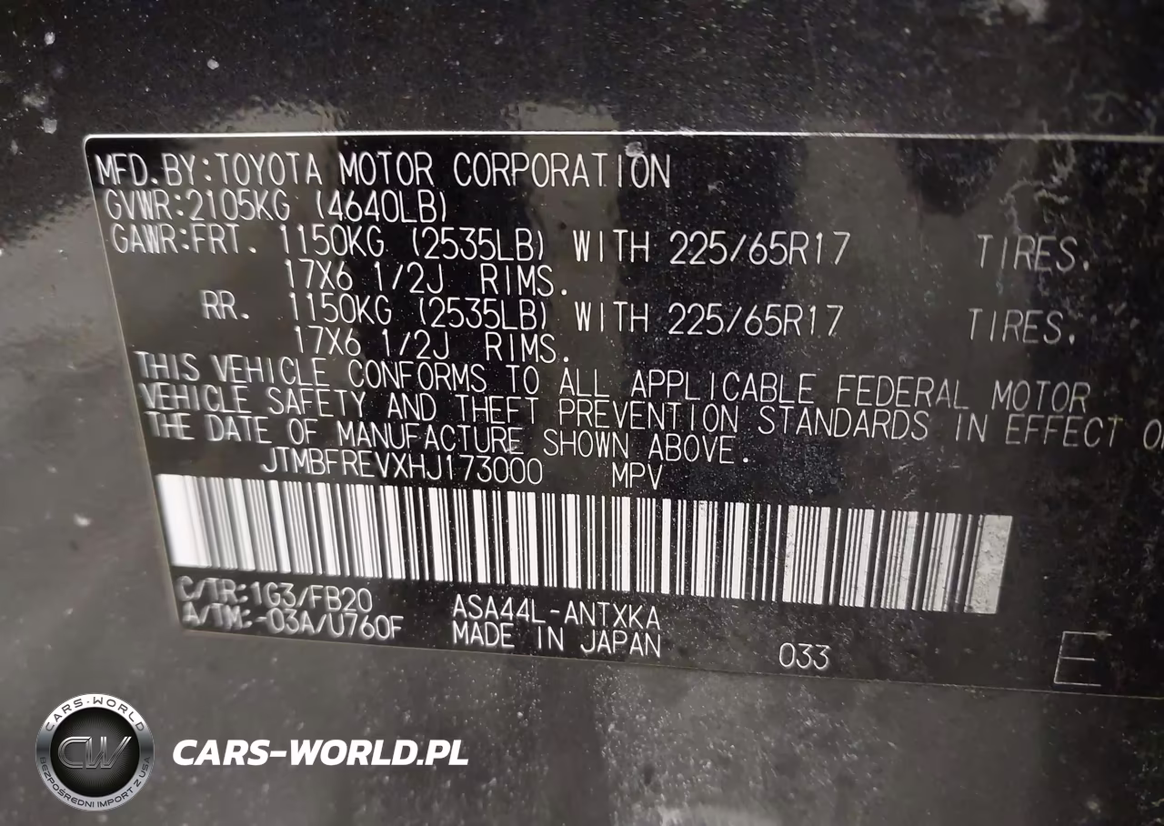 2017 Toyota Rav4 Le VIN:JTMBFREVXHJ173000 - 9