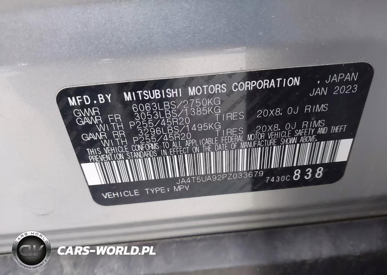 2023 Mitsubishi Outlander Phev VIN:JA4T5UA92PZ033679 - 9
