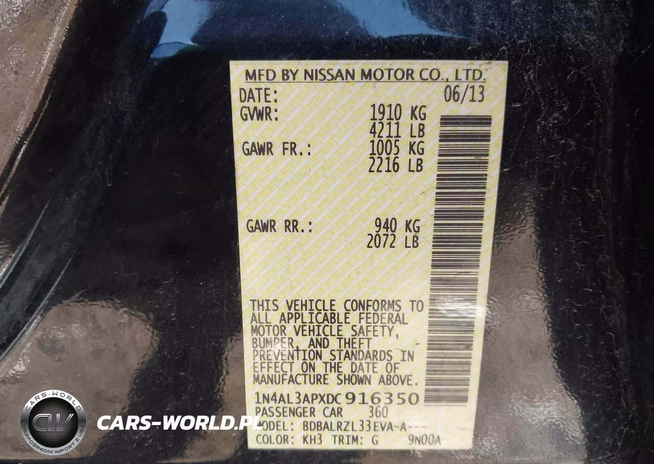 2013 Nissan Altima 2.5 S VIN:1N4AL3APXDC916350 - 9