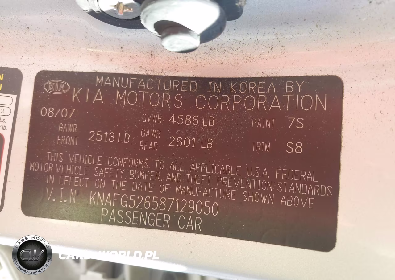 2008 Kia Rondo Lx V6 VIN:KNAFG526587129050 - 9