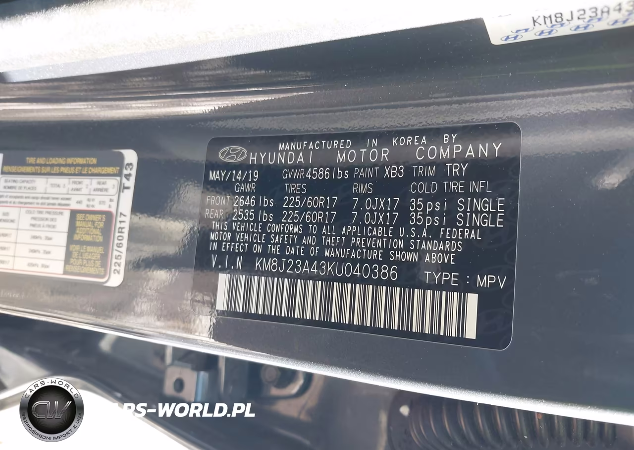 2019 Hyundai Tucson Se VIN:KM8J23A43KU040386 - 9