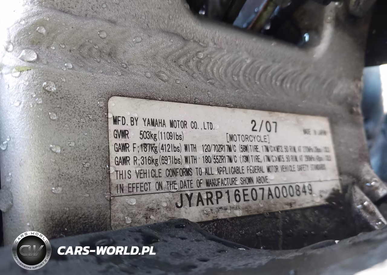 2007 Yamaha Fjr1300 As VIN:JYARP16E07A000849 - 10