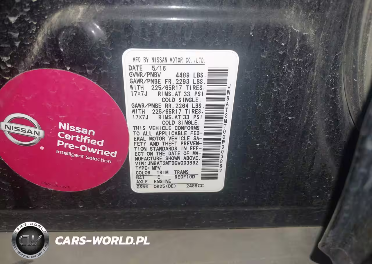 2016 Nissan Rogue S VIN:JN8AT2MT0GW003892 - 9