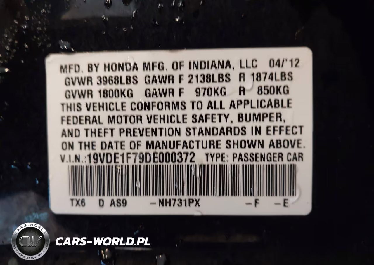 2013 Acura Ilx 2.0L VIN:19VDE1F79DE000372 - 9