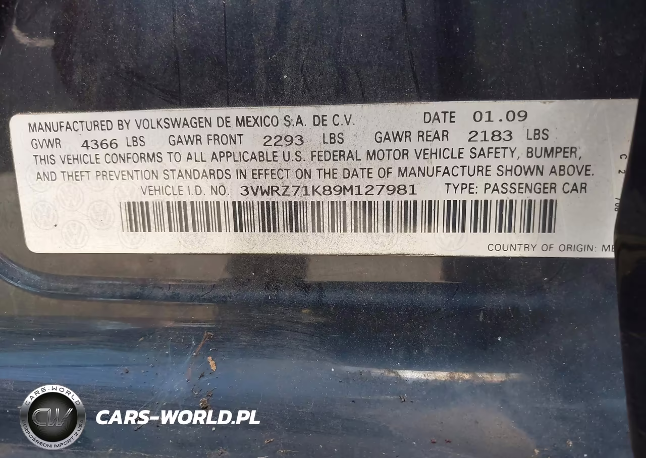 2009 Volkswagen Jetta Se VIN:3VWRZ71K89M127981 - 9