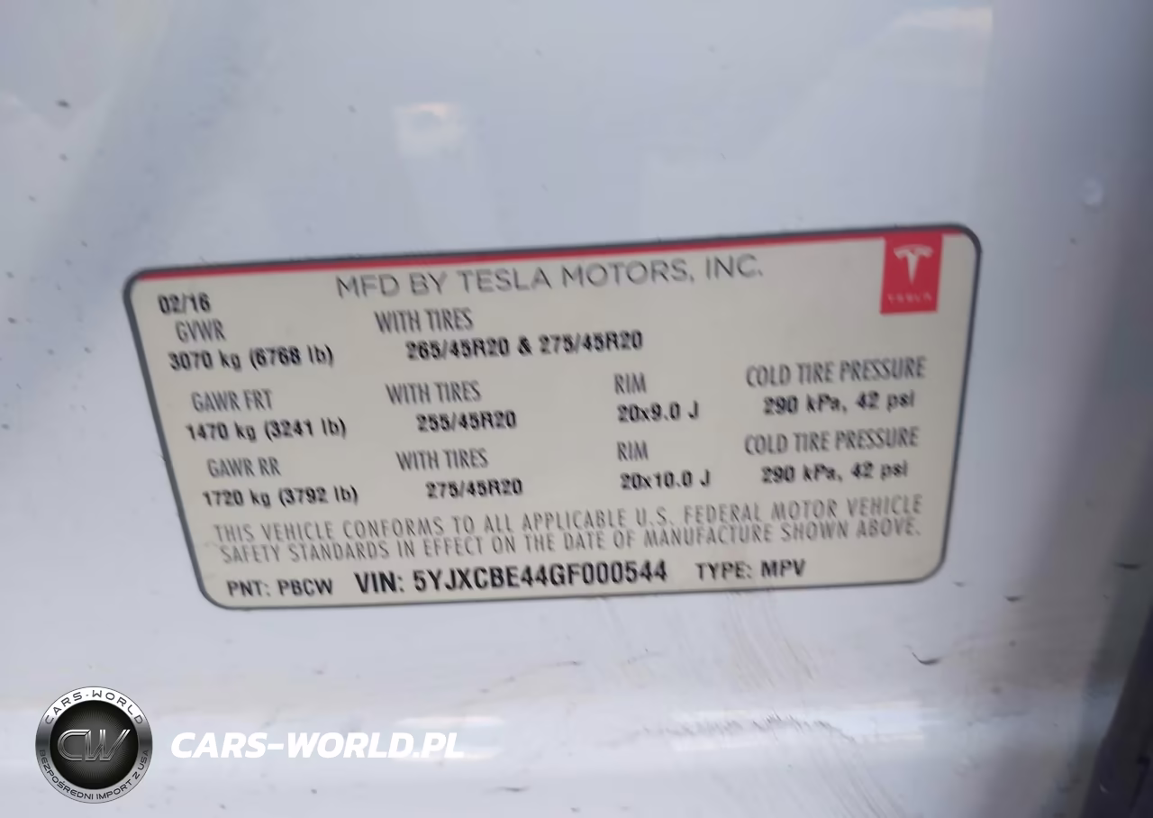 2016 Tesla Model X 75D-P100D-P90D VIN:5YJXCBE44GF000544 - 9