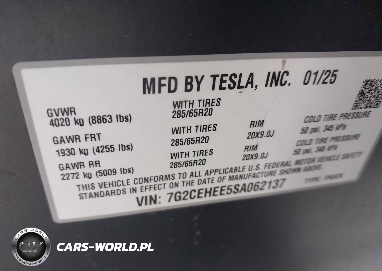 2025 Tesla Cybertruck Cyberbeast VIN:7G2CEHEE5SA062137 - 9