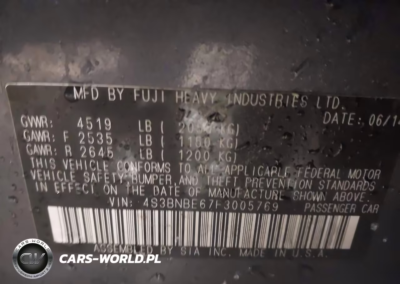 2015 Subaru Legacy 2.5I Premium VIN:4S3BNBE67F3005769 - 9