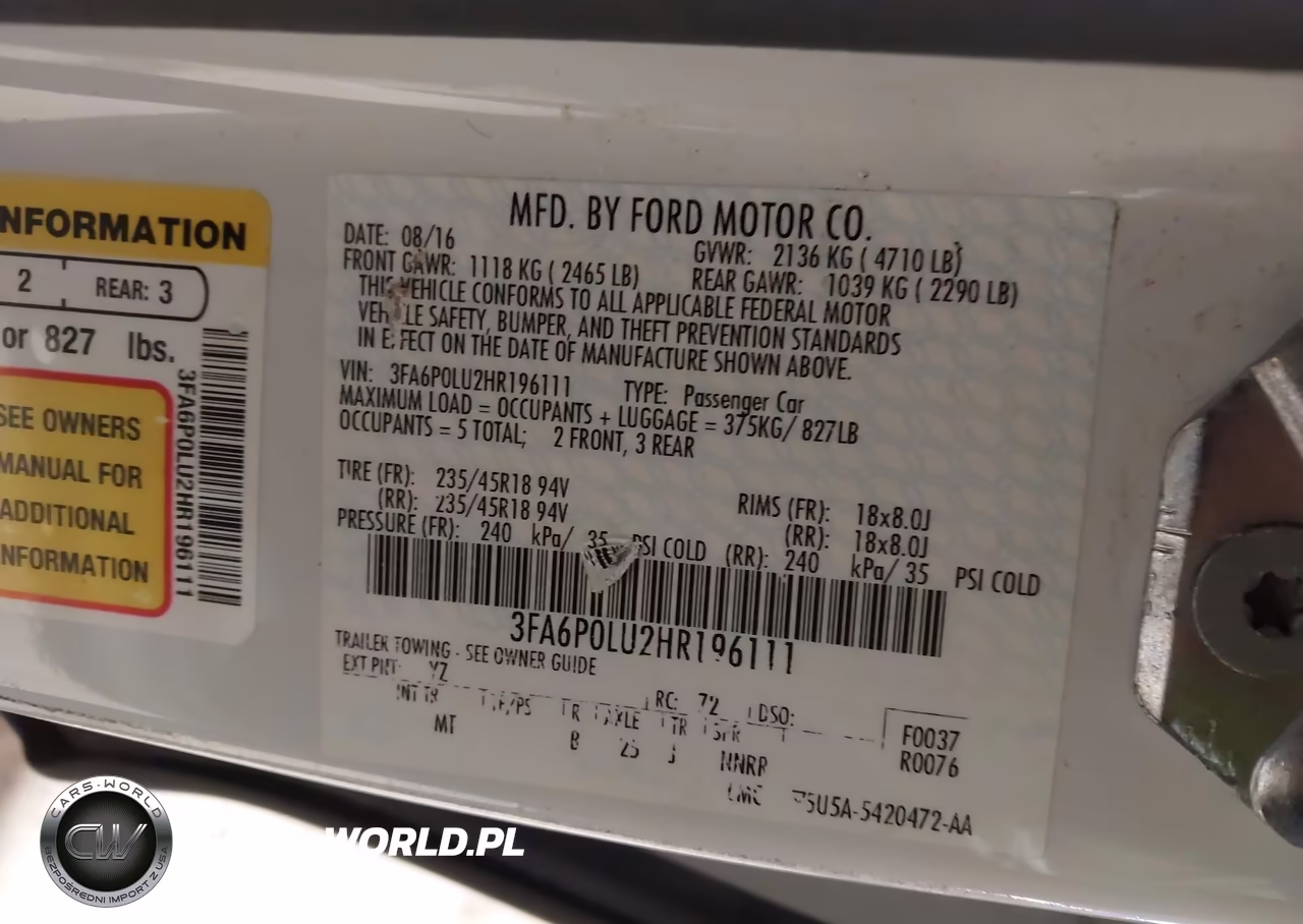 2017 Ford Fusion Hybrid Se VIN:3FA6P0LU2HR196111 - 9