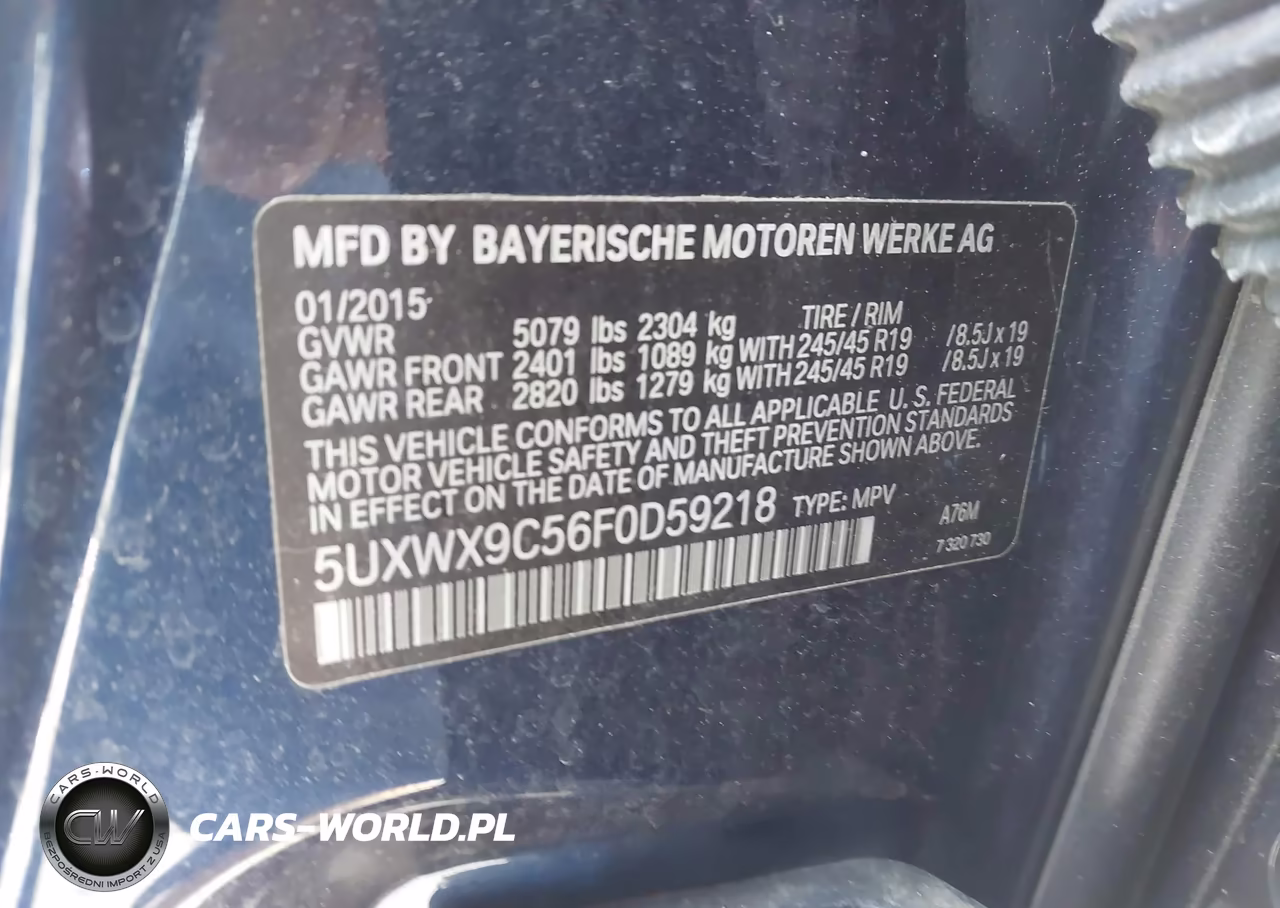2015 BMW X3 xDrive28I VIN:5UXWX9C56F0D59218 - 9