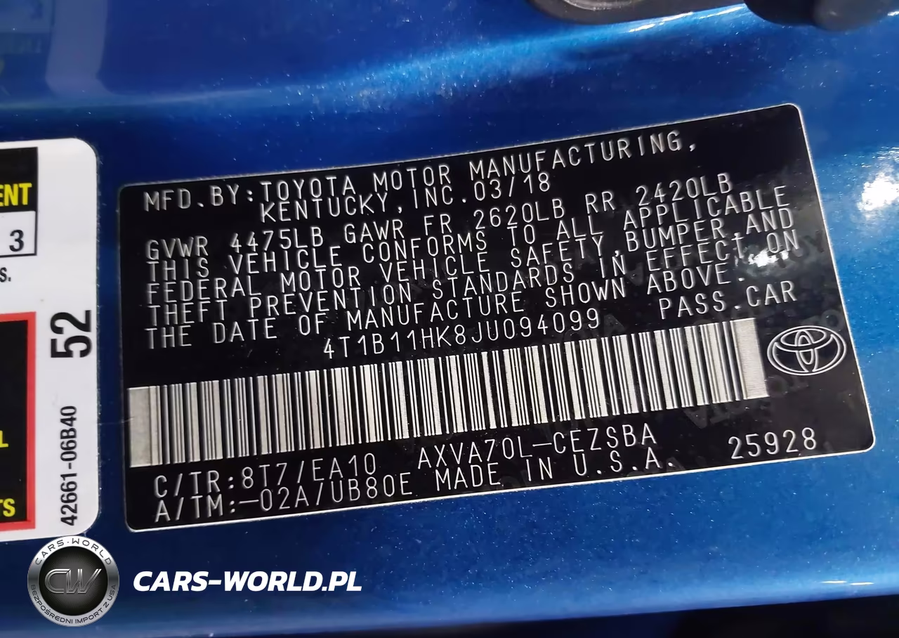 2018 Toyota Camry Se VIN:4T1B11HK8JU094099 - 9
