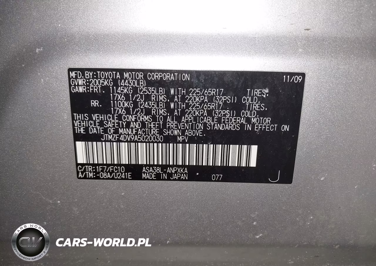 2010 Toyota Rav4 VIN:JTMZF4DV9A5020030 - 9