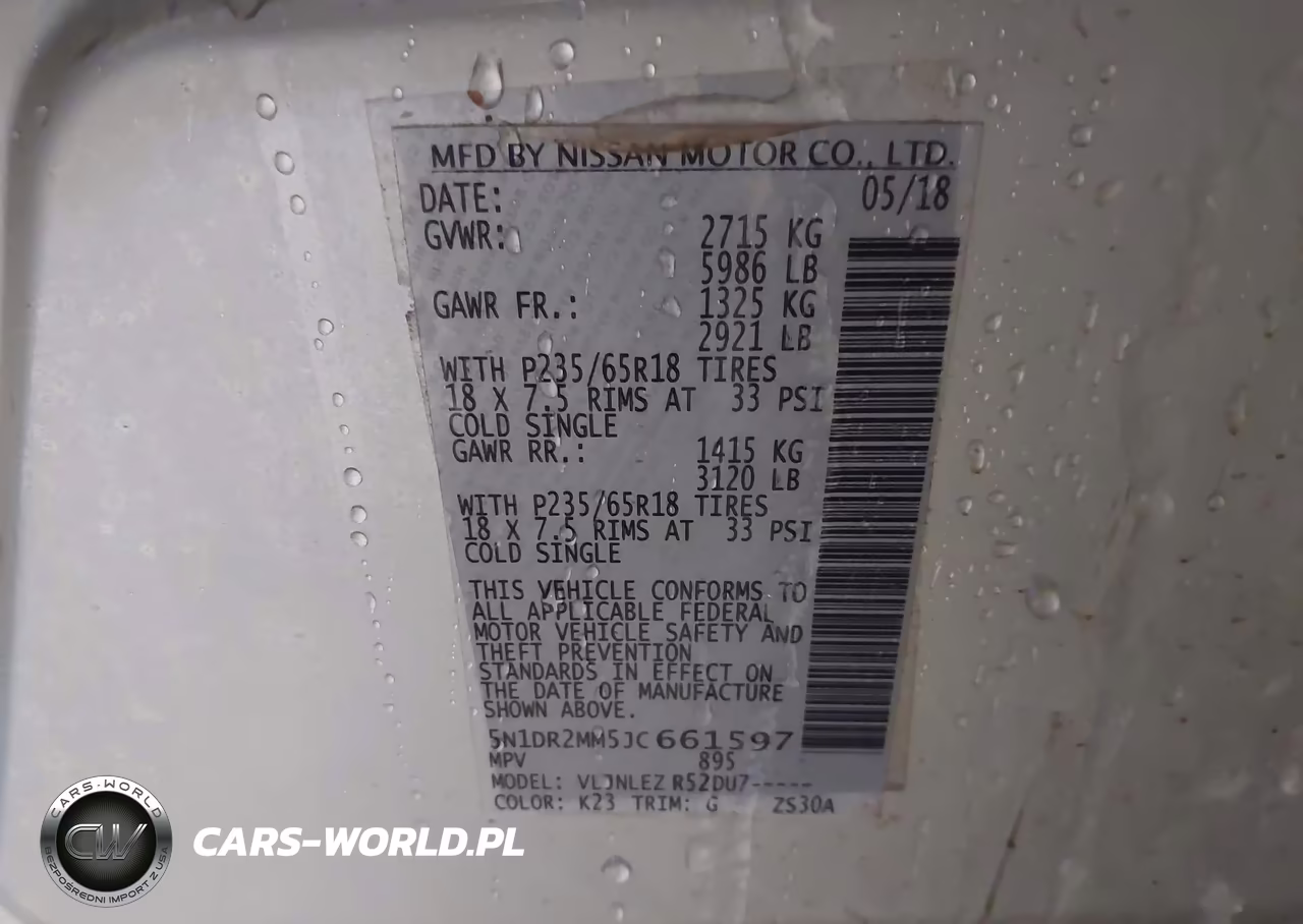 2018 Nissan Pathfinder Sv VIN:5N1DR2MM5JC661597 - 9