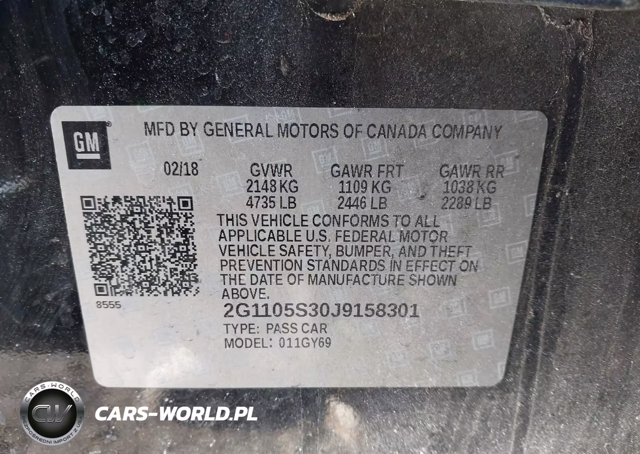 2018 Chevrolet Impala 1Lt VIN:2G1105S30J9158301 - 9