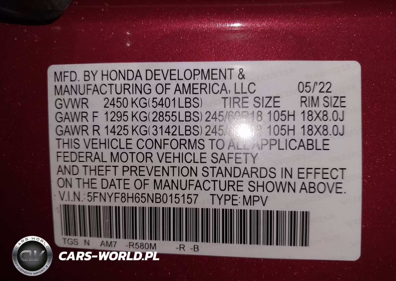 2022 Honda Passport Awd Trailsport VIN:5FNYF8H65NB015157 - 9