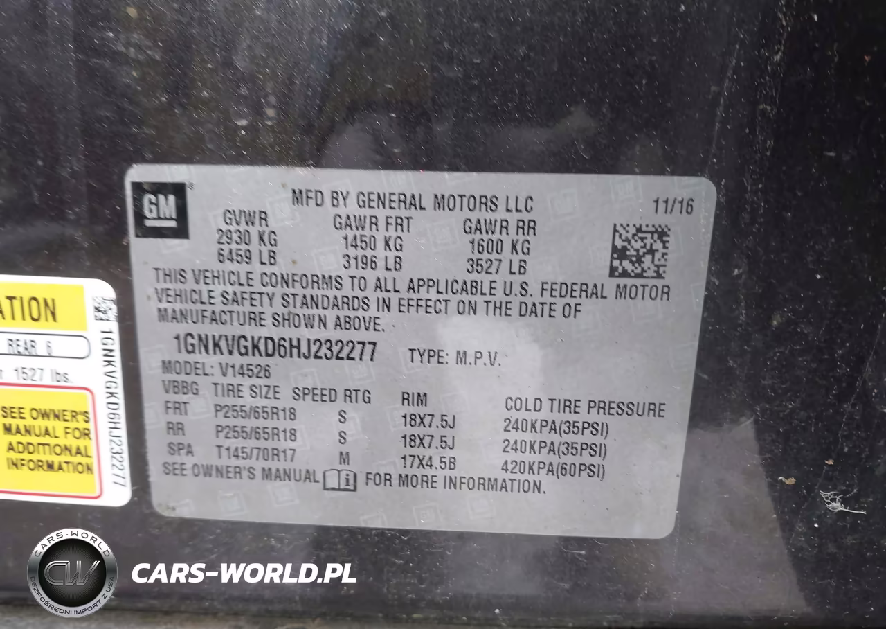 2017 Chevrolet Traverse 1Lt VIN:1GNKVGKD6HJ232277 - 9
