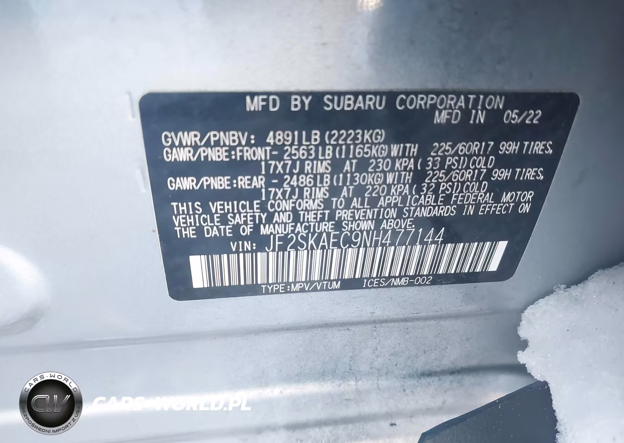 2022 Subaru Forester Premium VIN:JF2SKAEC9NH477144 - 9