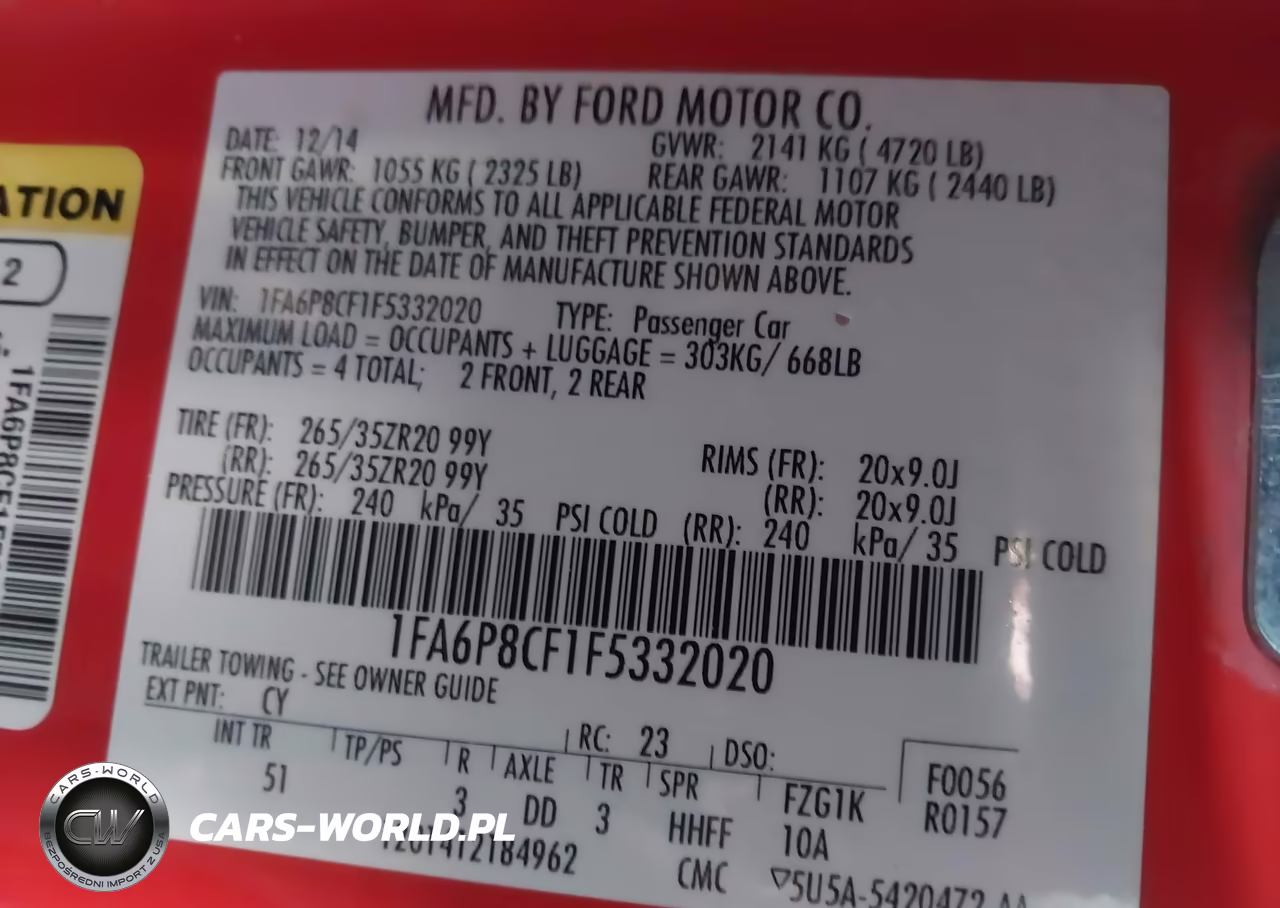 2015 Ford Mustang Gt Premium VIN:1FA6P8CF1F5332020 - 9