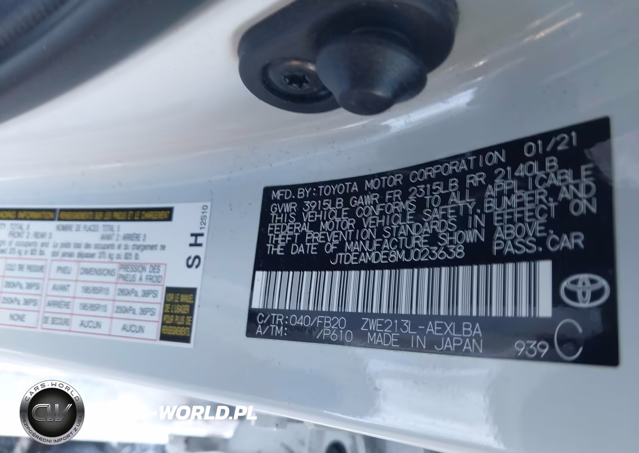 2021 Toyota Corolla Hybrid Le VIN:JTDEAMDE8MJ023638 - 9