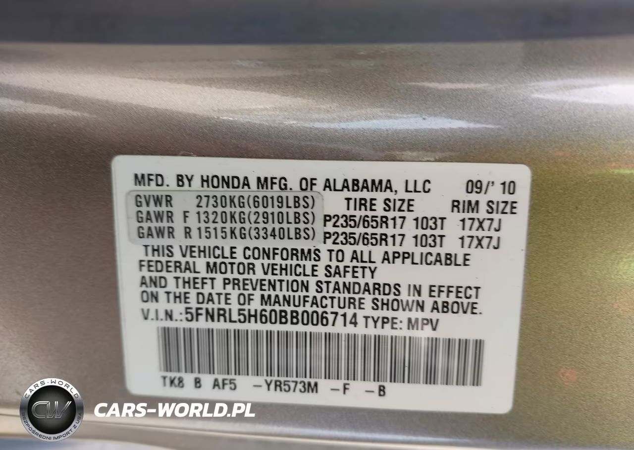 2011 Honda Odyssey Ex-L VIN:5FNRL5H60BB006714 - 9