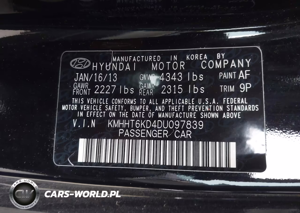 2013 Hyundai Genesis 2.0T Premium VIN:KMHHT6KD4DU097839 - 9