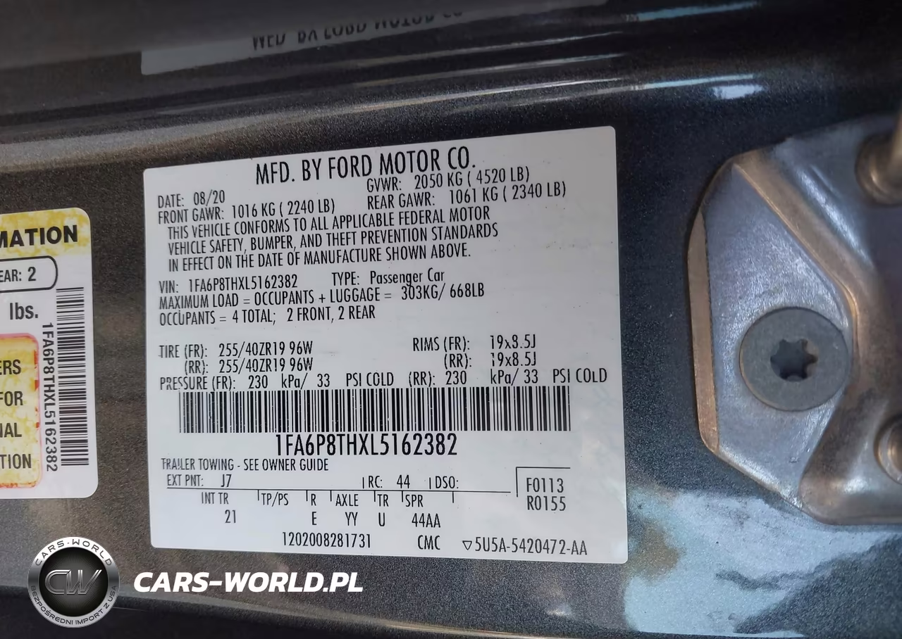 2020 Ford Mustang Ecoboost Fastback VIN:1FA6P8THXL5162382 - 9