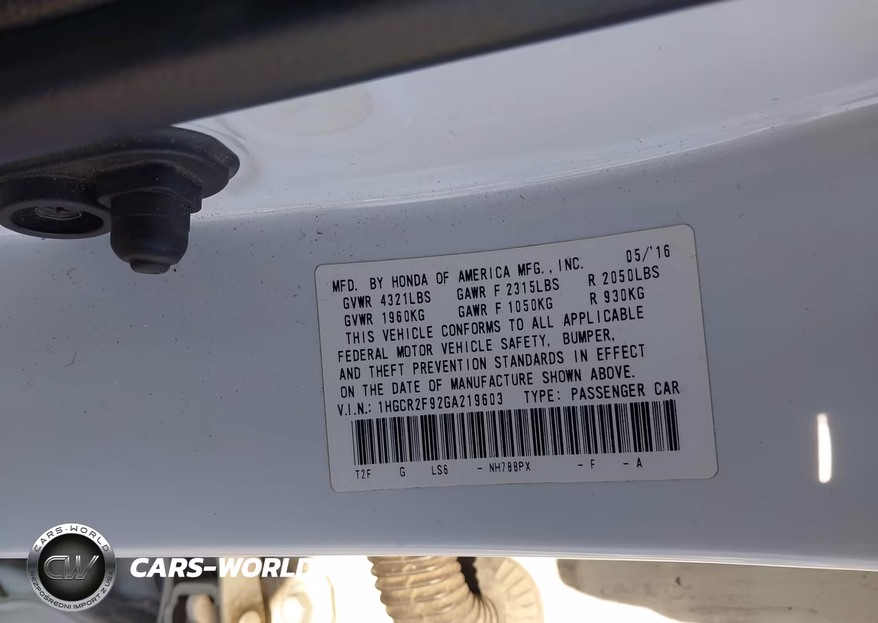 2016 Honda Accord Ex-L VIN:1HGCR2F92GA219603 - 9
