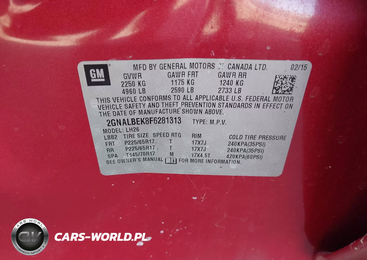 2015 Chevrolet Equinox 1Lt VIN:2GNALBEK8F6281313 - 9