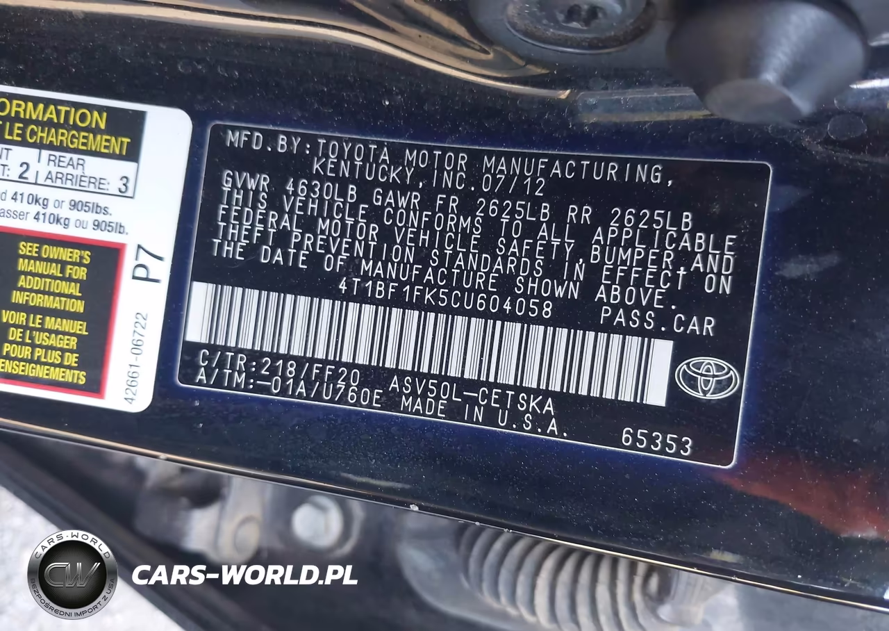2012 Toyota Camry Se VIN:4T1BF1FK5CU604058 - 9