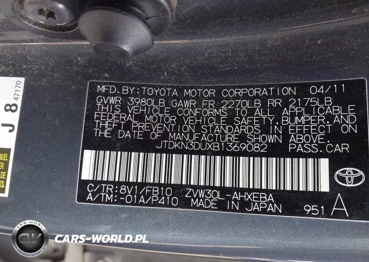 2011 Toyota Prius Three VIN:JTDKN3DUXB1369082 - 9