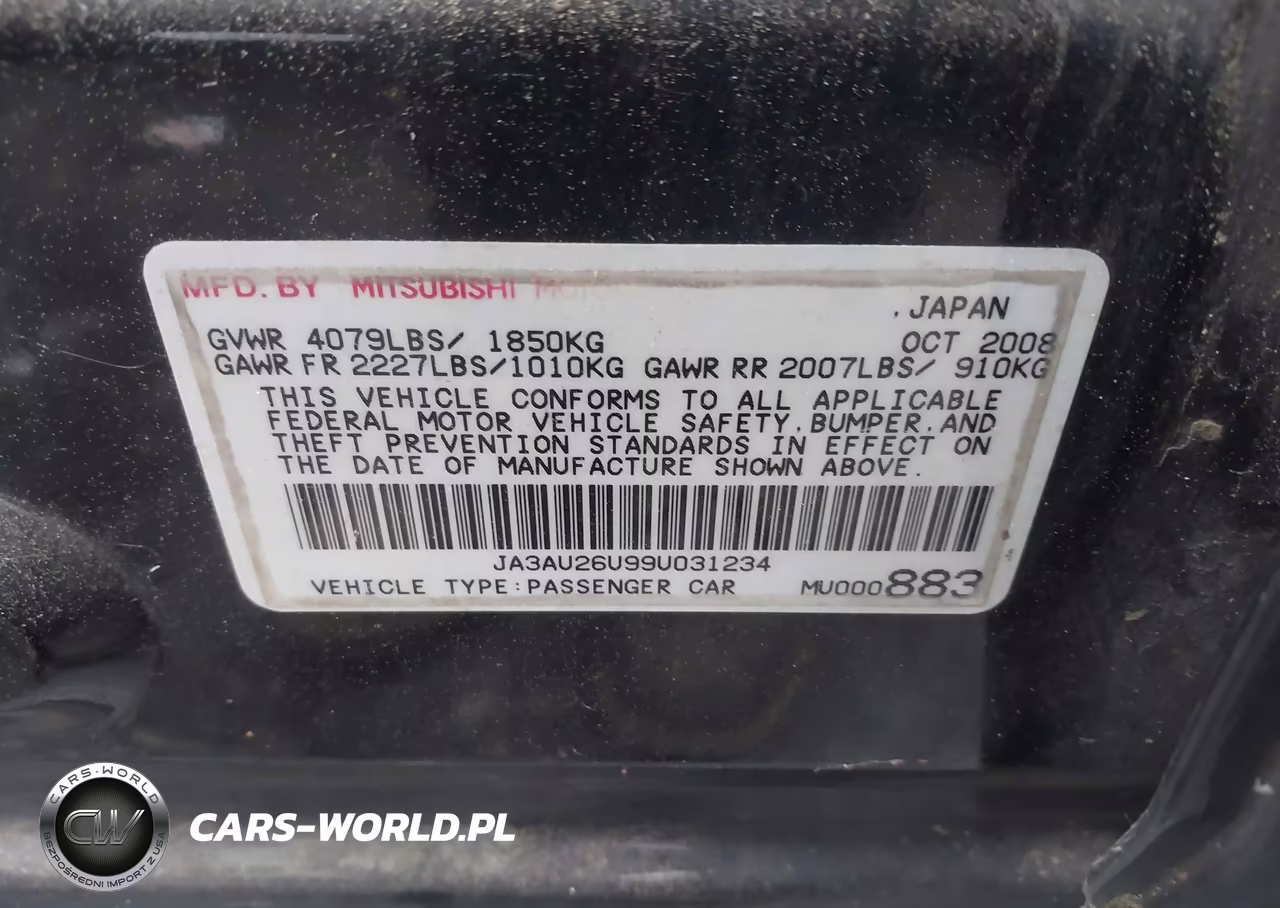 2009 Mitsubishi Lancer Es-Es-Sport VIN:JA3AU26U99U031234 - 9
