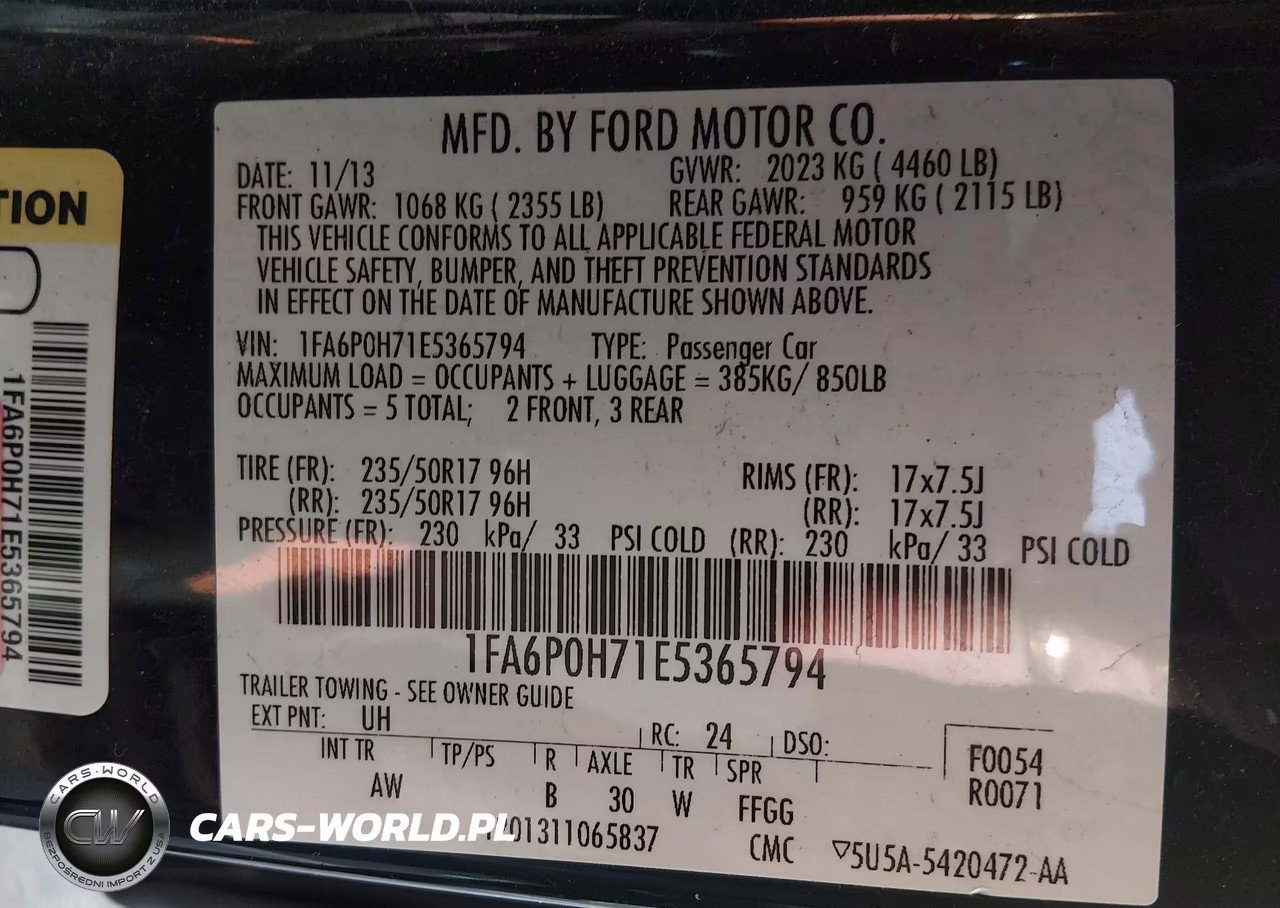 2014 Ford Fusion Se VIN:1FA6P0H71E5365794 - 9