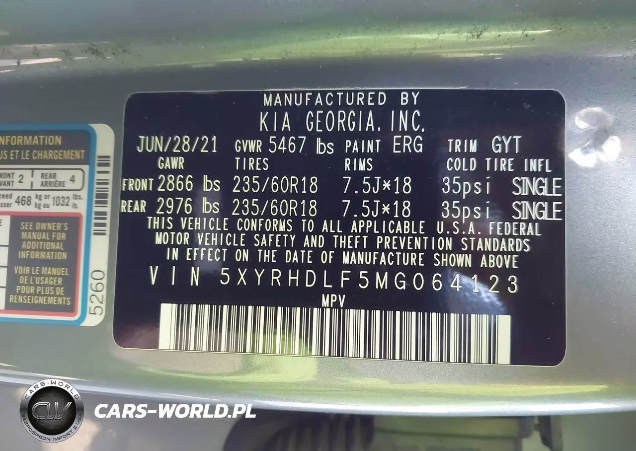 2021 Kia Sorento Ex VIN:5XYRHDLF5MG064123 - 9