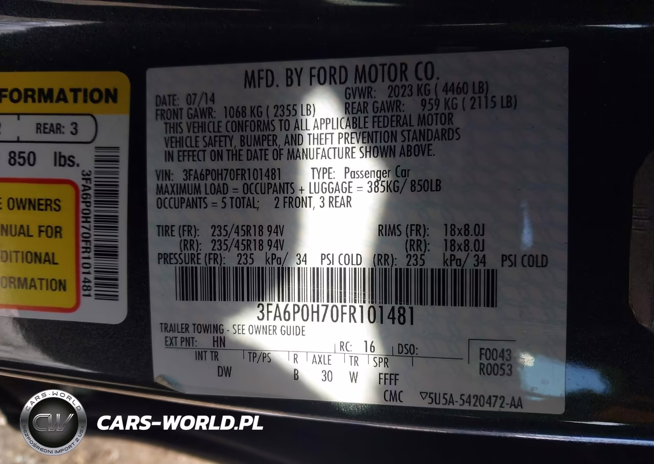 2015 Ford Fusion Se VIN:3FA6P0H70FR101481 - 9