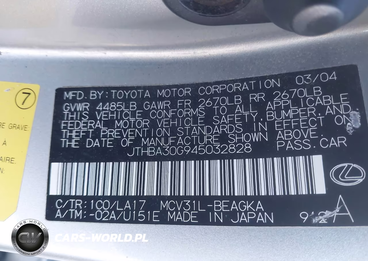 2004 Lexus Es 330 VIN:JTHBA30G945032828 - 9
