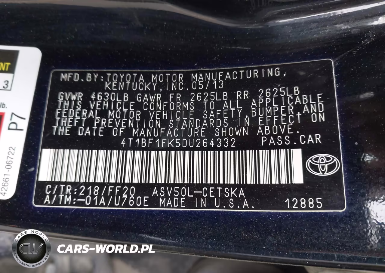 2013 Toyota Camry Se VIN:4T1BF1FK5DU264332 - 9